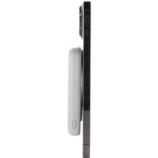 Stellar 5.000mAh 5W powerbank magnétique en RCS rec. ABS, blanc, Image 5