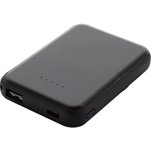 Stellar 5.000mAh 5W powerbank magnétique en RCS rec. ABS, noir, Image 1