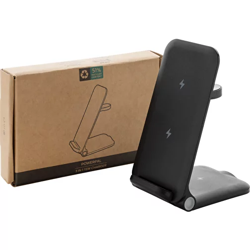 Chargeur Powerpal 3 en 1 15W en plastique recyclé RCS, noir, Image 11