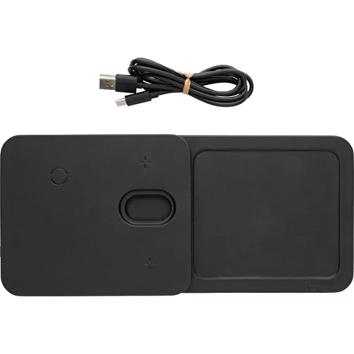 Swiss Peak 3-in-1- Wireless-Charging Desk-Tray en RCS rPU, noir, Image 4