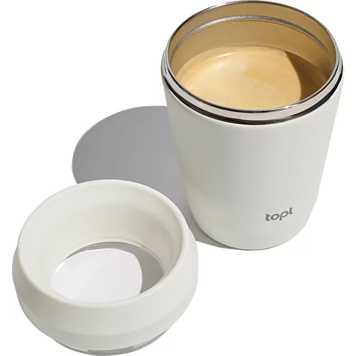 Gobelet Topl en acier rec. avec couvercle 360 degrés 236ml, brun, Image 2