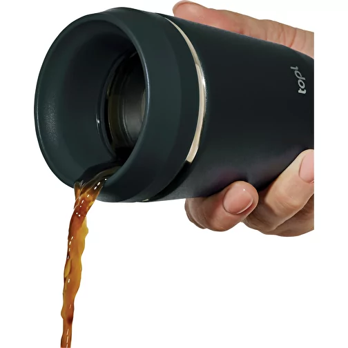 Gobelet Topl en acier rec. avec couvercle 360 degrés 236ml, gris, Image 3