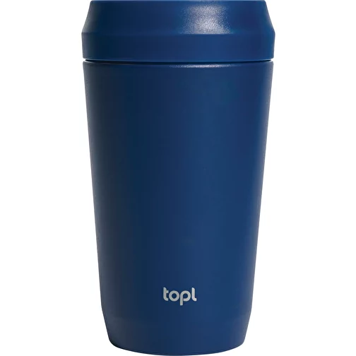 Gobelet Topl en acier rec. avec couvercle 360 degrés 354ml, bleu marine, Image 1