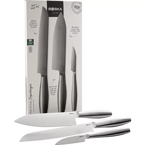 BOSKA Couteau de cuisine Copenhagen, set de 3, acier, Image 6