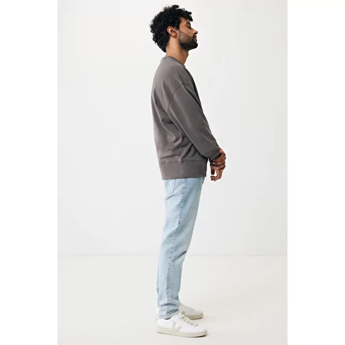 Iqoniq Kruger Relax-Sweater à col rond en coton recyclé. Coton, anthracite, Image 6