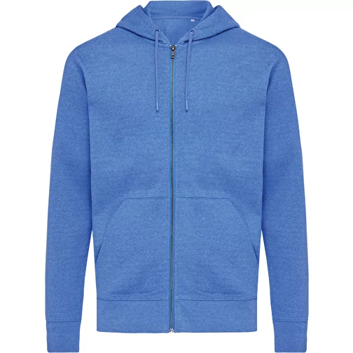 Iqoniq Abisko sweat à capuche zippé en coton recyclé, heather blue, Image 1