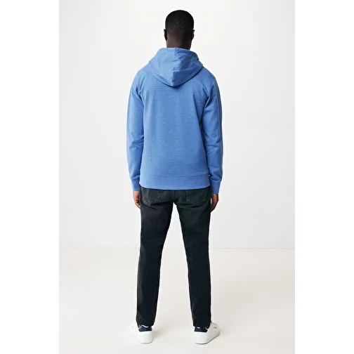Iqoniq Abisko sweat à capuche zippé en coton recyclé, heather blue, Image 12