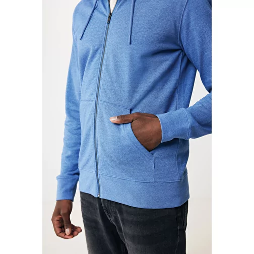 Iqoniq Abisko sweat à capuche zippé en coton recyclé, heather blue, Image 16