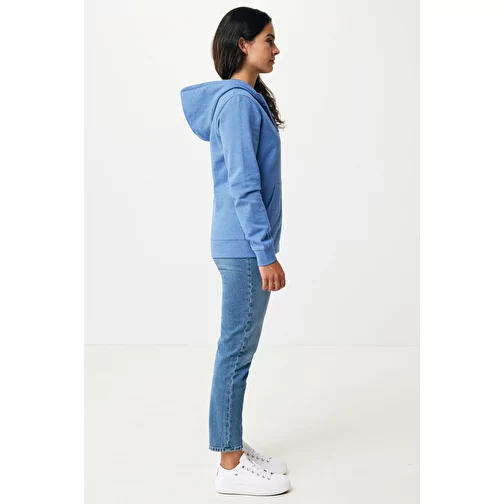 Iqoniq Abisko sweat à capuche zippé en coton recyclé, heather blue, Image 7