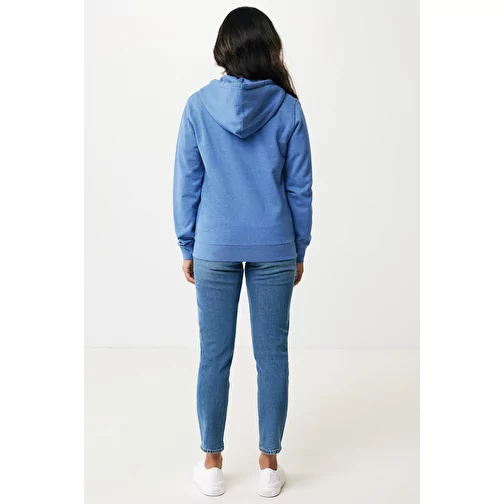 Iqoniq Abisko sweat à capuche zippé en coton recyclé, heather blue, Image 8