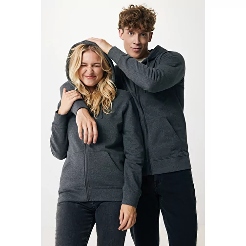 Sweat à capuche zippé Iqoniq Abisko en coton recyclé, heather anthracite, Image 6