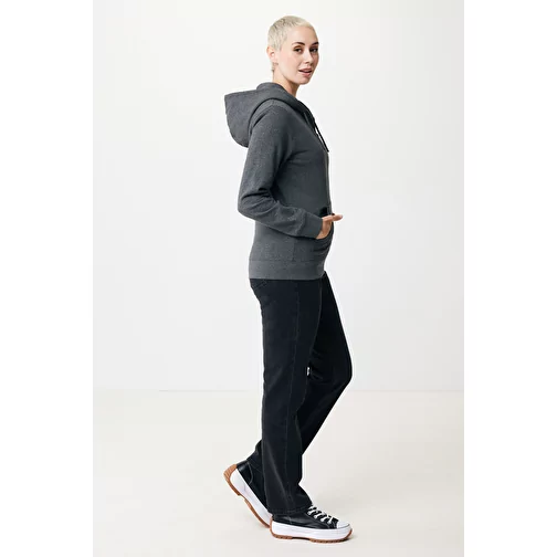 Sweat à capuche zippé Iqoniq Abisko en coton recyclé, heather anthracite, Image 9
