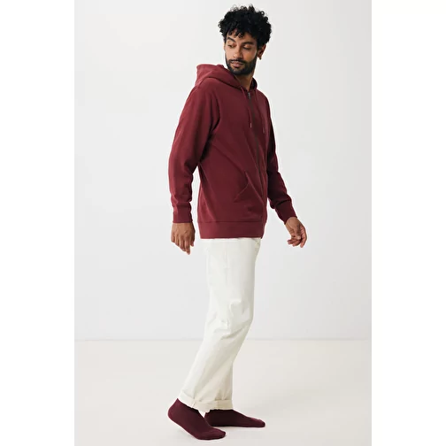 Iqoniq Abisko sweat à capuche zippé en coton recyclé, bordeaux, Image 5