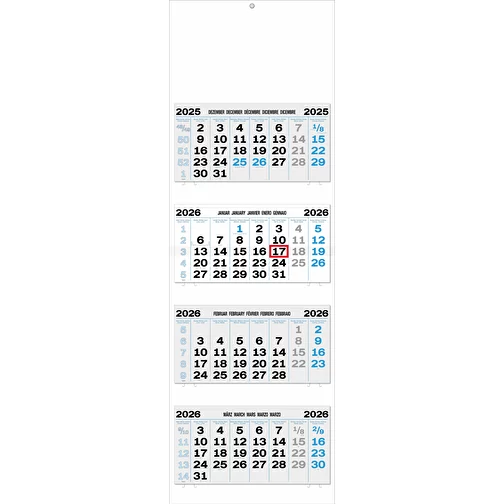 calendrier 4 mois 'Barcelona' 5 langues gris/bleu, Image 1