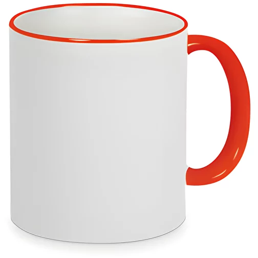 Forme 798 Tasse en céramique Sublimation blanche, bord et anse en couleur, Image 1