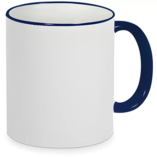 Forme 798 Tasse en céramique Sublimation blanche, bord et anse en couleur, Image 1