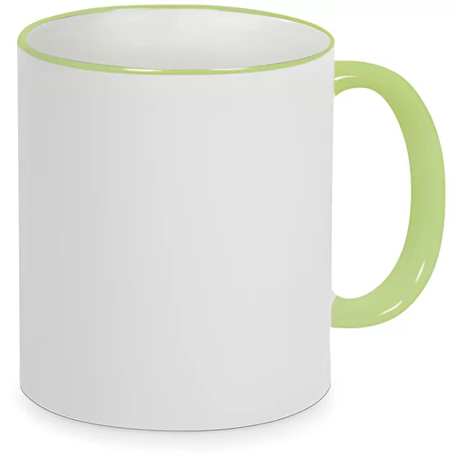 Forme 798 Tasse en céramique Sublimation blanche, bord et anse en couleur, Image 1
