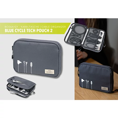 TROIKA Sacoche pour câbles BLUE CYCLE TECH POUCH 2, Image 8