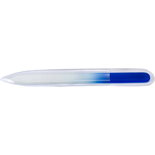 Lima de uñas de vidrio de primera calidad, grabada - azul transparente, Imagen 2