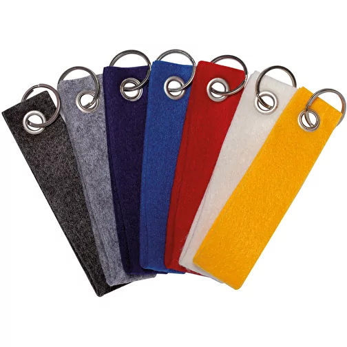 Porte-clés en feutre de polyester avec boucle Rectangle, Image 2
