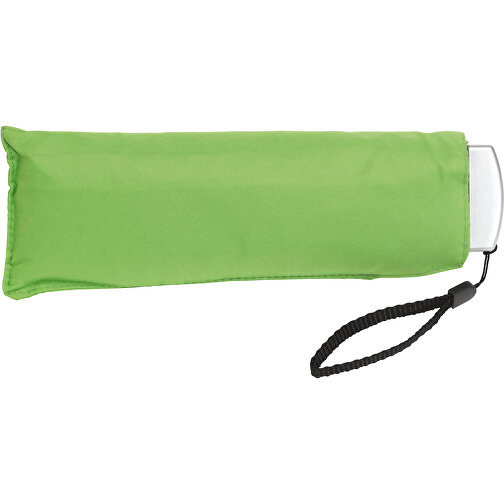 Flacher Mini-Taschenschirm FLAT , hellgrün, 164g Aluminium / Fiberglas / Polyester, , Bild 4