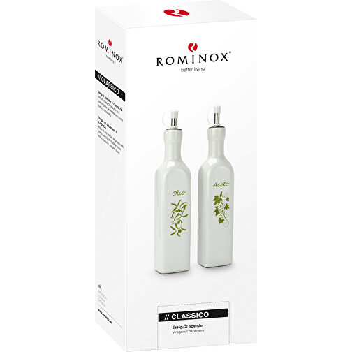 ROMINOX® Essig & Öl Spender // Classico , weiß, Keramik, Bambus, Kork, 4,80cm x 26,00cm x 4,80cm (Länge x Höhe x Breite), Bild 2