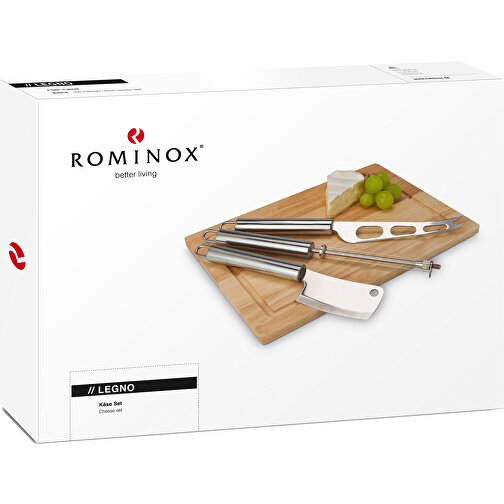 ROMINOX® Käse-Set // Legno , braun, Holz, Edelstahl, 27,00cm x 1,00cm x 20,00cm (Länge x Höhe x Breite), Bild 3