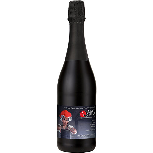Sekt Cuvée - Flasche Schwarz , schwarz, Glas, 8,30cm x 30,00cm x 8,30cm (Länge x Höhe x Breite), Bild 1