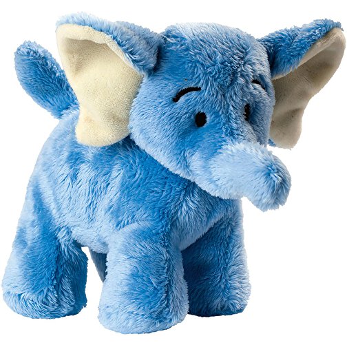 Elefant Hannes , himmelblau, Polyester, Polyesterfasern, 17,50cm x 14,00cm x 13,00cm (Länge x Höhe x Breite), Bild 1