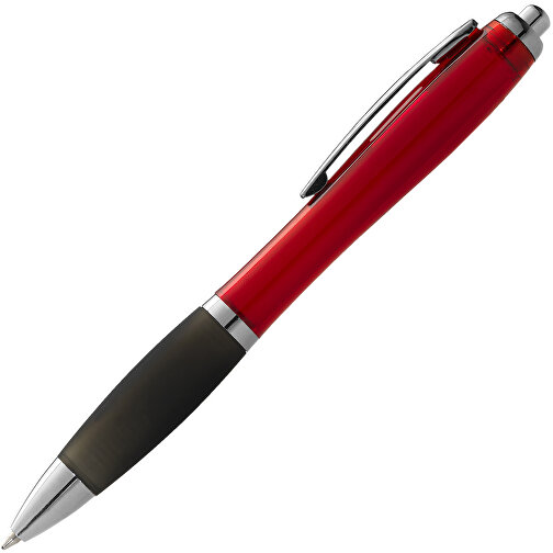Nash Kugelschreiber Farbig Mit Schwarzem Griff , rot / schwarz, AS Kunststoff, 14,00cm (Länge), Bild 3