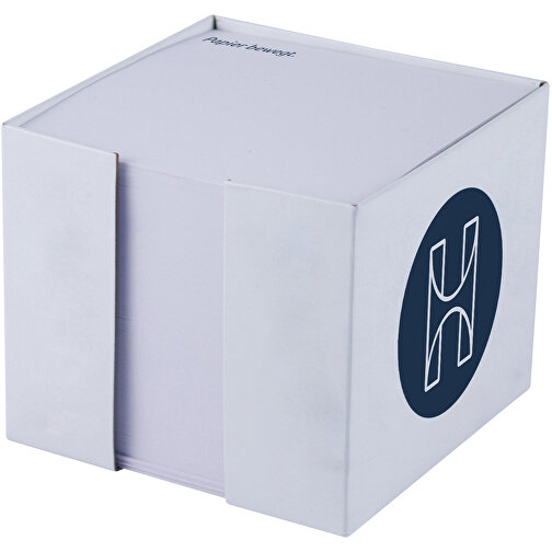 Kartonbox 'Arton' 9,8 X 9,8 X 8 Cm , weiß, Box: 395 g/m² Chromokarton, Füllung: 90 g/m² holzfrei weiß, chlorfrei gebleicht, 9,80cm x 8,00cm x 9,80cm (Länge x Höhe x Breite), Bild 2