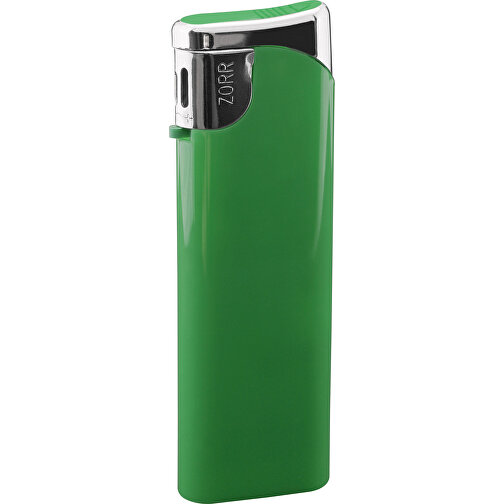 ZORR Slider Piezo Feuerzeug , grün, Kunststoff, 8,20cm x 0,90cm x 2,30cm (Länge x Höhe x Breite), Bild 1