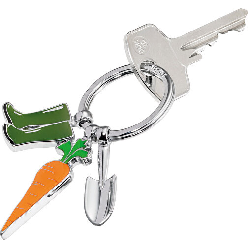 TROIKA Schlüsselanhänger GARDEN LOVE , Troika, grün, orange, Emaille, Metallguss, 8,40cm x 0,70cm x 5,10cm (Länge x Höhe x Breite), Bild 2