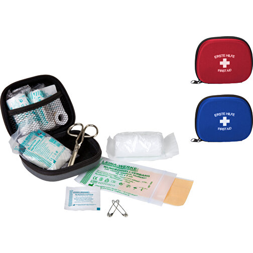 First Aid Kit gris azul - Botiquín de primeros auxilios, 12 piezas, artículos de marca alemana, Imagen 3