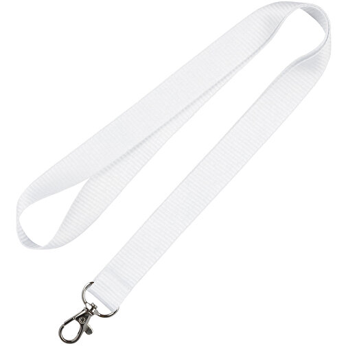 PROMO EFFECTS Cordon porte-clés standard (Blanc, Polyester, 12g) comme  objets pub Sur