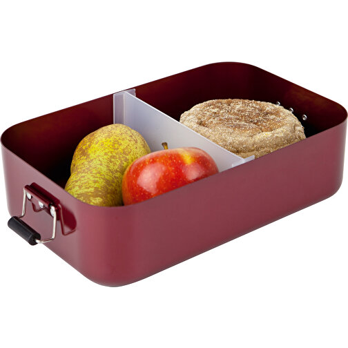 ROMINOX® Lunchbox // Quadra Rot XL , rot glänzend, Aluminium (eloxiert), Kunststoff, 23,50cm x 7,00cm x 14,80cm (Länge x Höhe x Breite), Bild 3