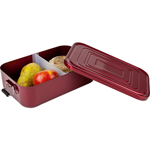 ROMINOX® Lunchbox // Quadra Rot XL , rot glänzend, Aluminium (eloxiert), Kunststoff, 23,50cm x 7,00cm x 14,80cm (Länge x Höhe x Breite), Bild 4