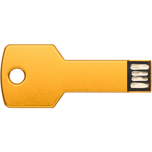 USB-Stick Schlüssel 2.0 32GB , Promo Effects MB , gold MB , 32 GB , Metall MB , 3 - 10 MB/s MB , 5,70cm x 2,40cm (Länge x Breite), Bild 1