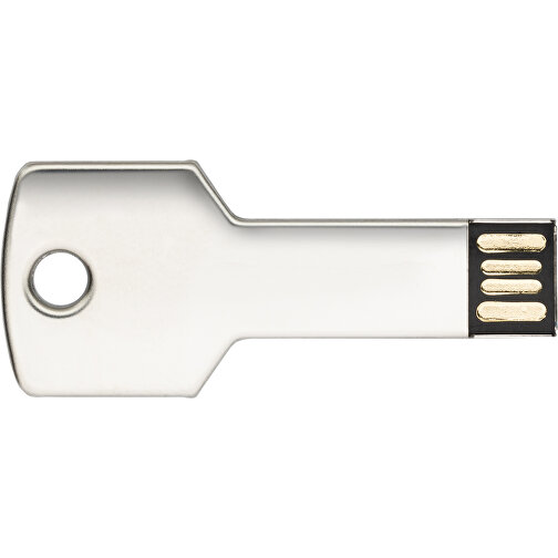 USB-Stick Schlüssel 2.0 8GB , Promo Effects MB , silber MB , 8 GB , Metall MB , 3 - 10 MB/s MB , 5,70cm x 2,40cm (Länge x Breite), Bild 1