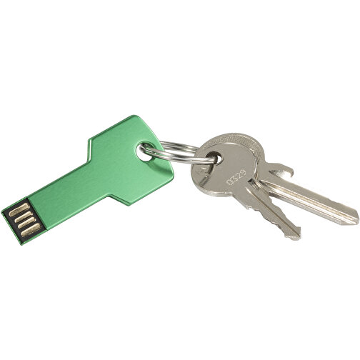 USB-Stick Schlüssel 2.0 1GB , Promo Effects MB , grün MB , 1 GB , Metall MB , 3 - 10 MB/s MB , 5,70cm x 2,40cm (Länge x Breite), Bild 2