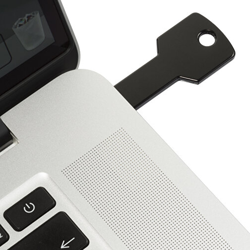 USB-Stick Schlüssel 2.0 8GB , Promo Effects MB , schwarz MB , 8 GB , Metall MB , 3 - 10 MB/s MB , 5,70cm x 2,40cm (Länge x Breite), Bild 3