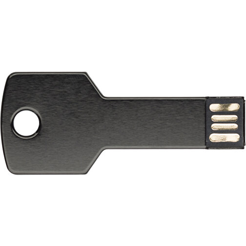 USB-Stick Schlüssel 2.0 4GB , Promo Effects MB , schwarz MB , 4 GB , Metall MB , 3 - 10 MB/s MB , 5,70cm x 2,40cm (Länge x Breite), Bild 1