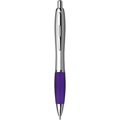 Kugelschreiber Aus Kunststoff Cardiff , violett, ABS, Plastik, AS, Stahl, 14,00cm (Höhe), Bild 1