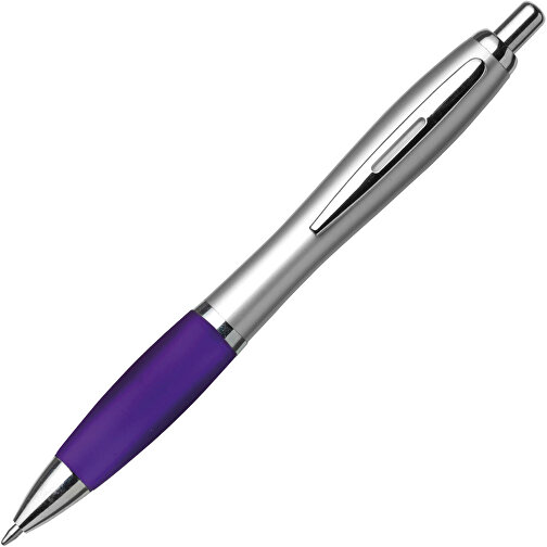 Kugelschreiber Aus Kunststoff Cardiff , violett, ABS, Plastik, AS, Stahl, 14,00cm (Höhe), Bild 2