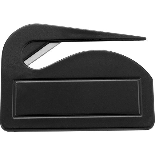 Brieföffner Aus Kunststoff Franco , schwarz, PS, Stahl, 7,00cm x 0,30cm x 5,20cm (Länge x Höhe x Breite), Bild 1