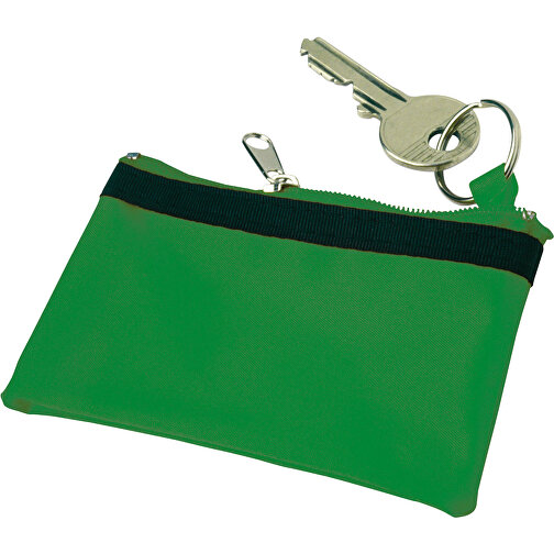 Schlüsseletui Aus Nylon Sheridan , grün, Nylon, Nylon 70D, 11,00cm x 0,70cm x 7,00cm (Länge x Höhe x Breite), Bild 1