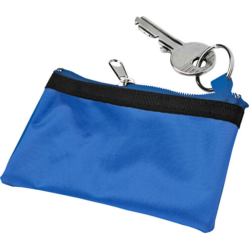 Schlüsseletui Aus Nylon Sheridan , kobaltblau, Nylon, Nylon 70D, 11,00cm x 0,70cm x 7,00cm (Länge x Höhe x Breite), Bild 1