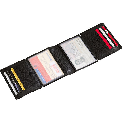 Echtleder-Kreditkartenbörse WALL STREET , schwarz, Leder, 11,70cm x 1,50cm x 9,30cm (Länge x Höhe x Breite), Bild 3