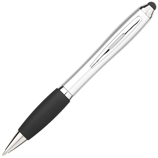 Nash Stylus Kugelschreiber Farbig Mit Schwarzem Griff , silber / schwarz, ABS Kunststoff, 13,70cm (Höhe), Bild 2