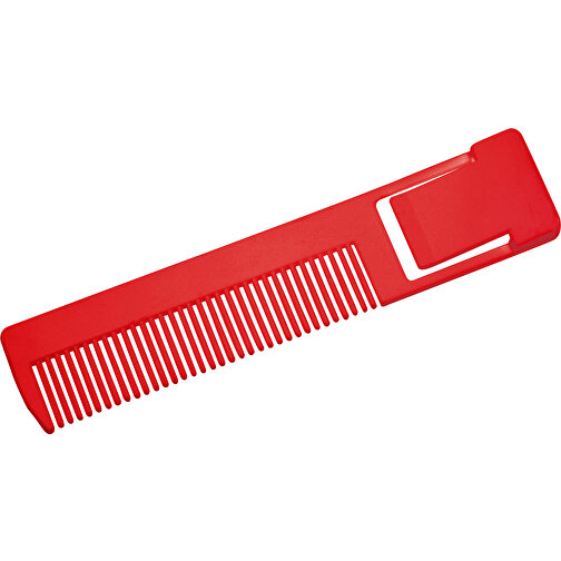 Kamm , rot, PS, 13,80cm x 0,70cm x 3,00cm (Länge x Höhe x Breite), Bild 1